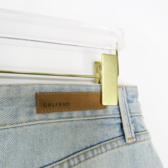 Revolve Grlfrnd Rhoda Ripped Denim Skirt in I Got Mine Lightwash Mini Skirt 28 - Picture 5 of 10